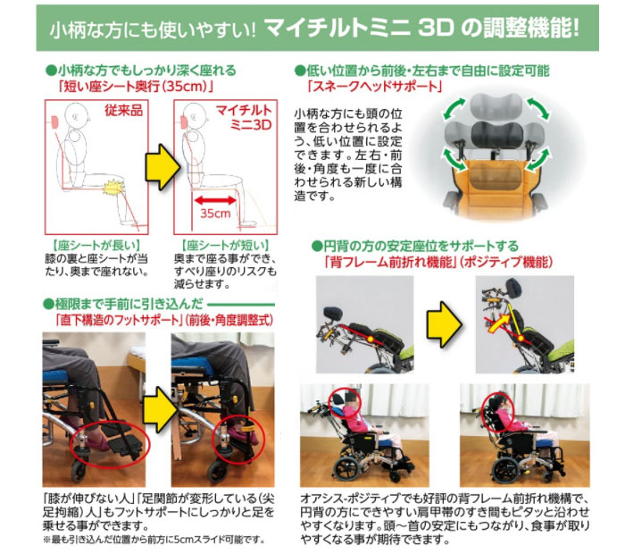 松永製作所】マイチルト・ミニ3D MH-SRL-SE ティルリク ｜車いすの