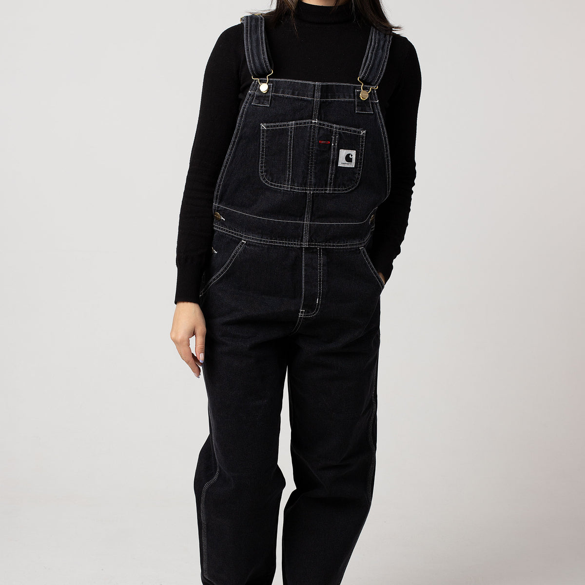 Carhartt WIP - W' Bib Overall Straight Stone Washed Black - Dungarees