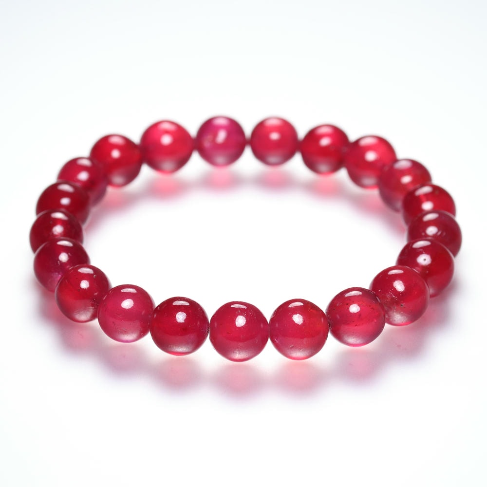 高品質++]宝石質ルビーブレスレット（約10.5mm玉） - 埼玉県吉川市の