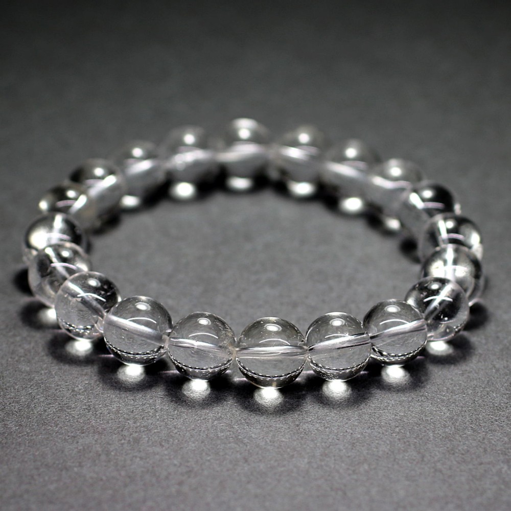 ガネッシュヒマール産]ヒマラヤ水晶ブレスレット（約10mm/手磨き・高