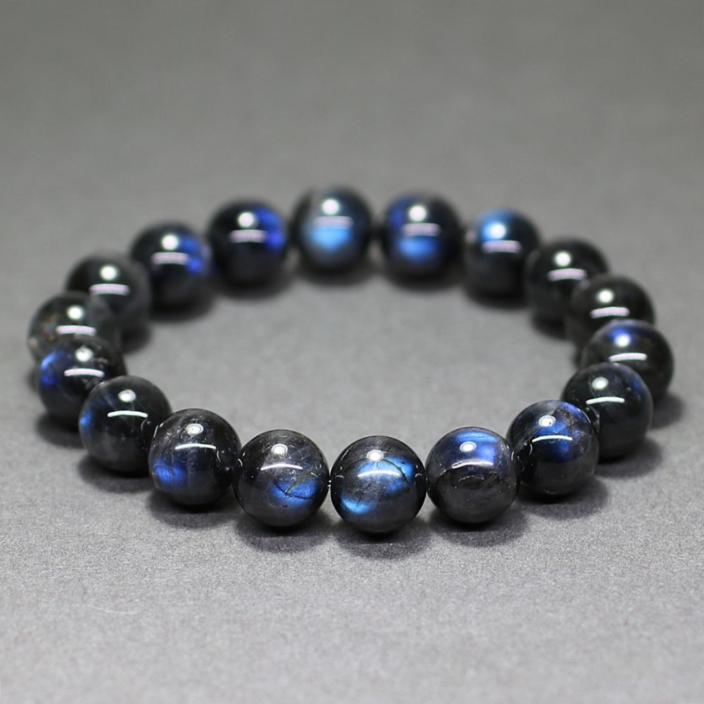 高品質++]ブラックラブラドライトブレスレット（約10.5mm玉） - 埼玉県