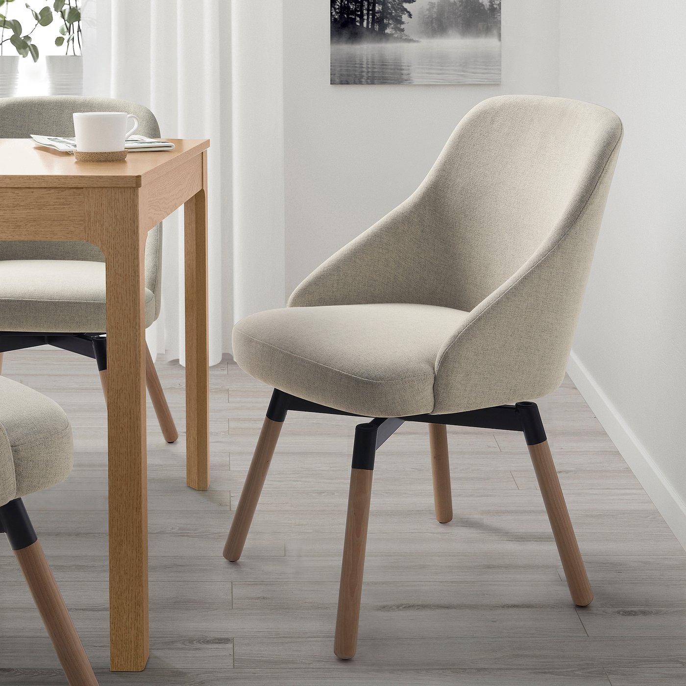 JANOLOF ヤンオロフ 回転ダイニングチェア, グンナレド ベージュ - IKEA