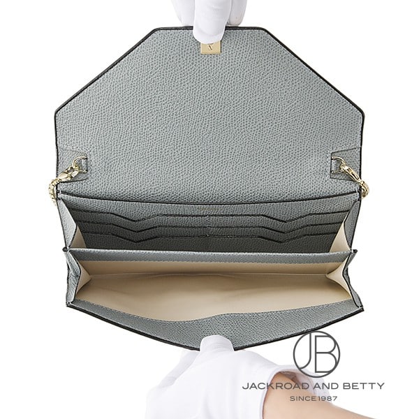 イジィデ チェーン ウォレット パウダーブルー グレー