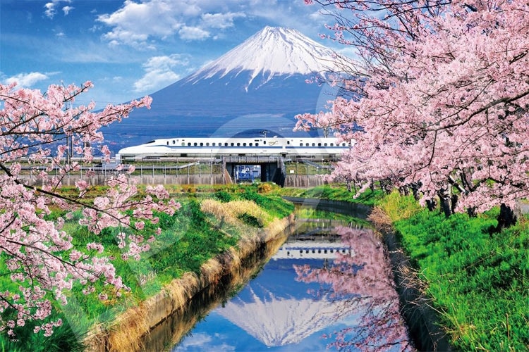 EPO-11-621s 風景 桜と富士山と新幹線ー静岡 1000ピース ［CP-WH