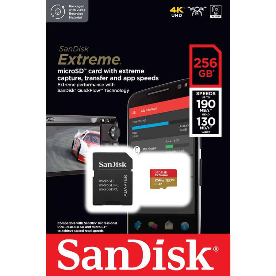OEMPCWorld.com: SanDisk 256GB Extreme SDSQXAV-256G-GN6MA microSDXC