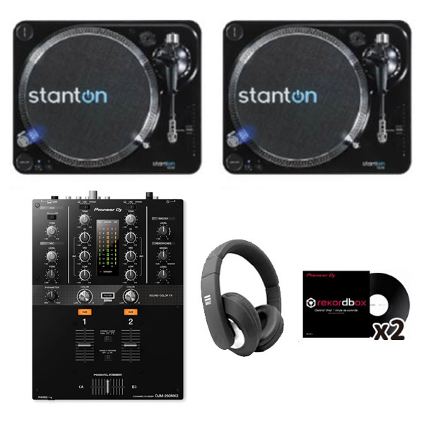 stantonのターンテーブルT.62 M2とPioneer DJのDJミキサーDJM-250MK2と