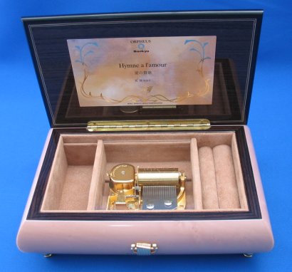 オルゴール屋ドットコム 30弁高級イタリア象嵌宝石箱（ピンク）オルゴール