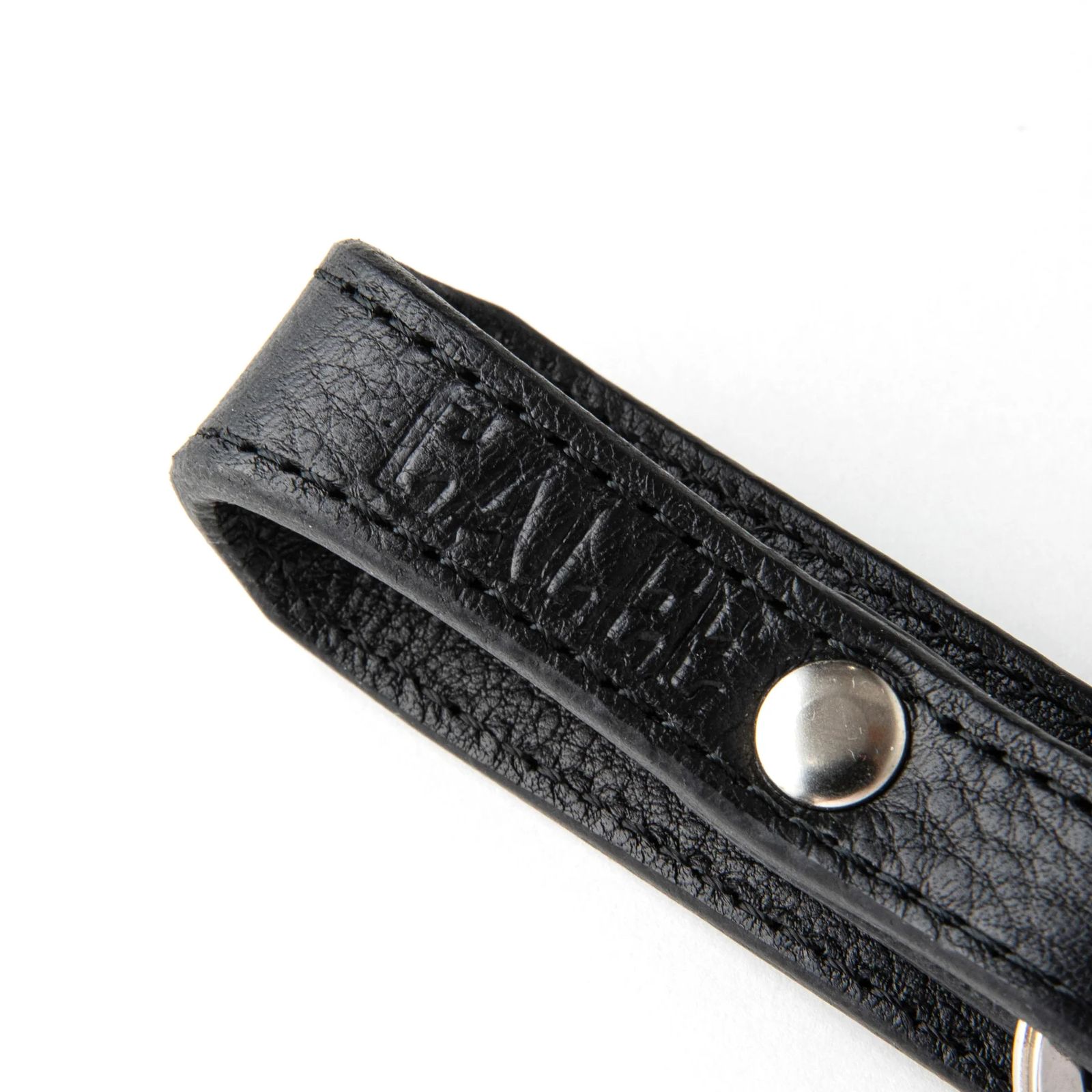 CALEE - STUDS LEATHER SNAP KEY RING (BLACK) / スタッズ レザー