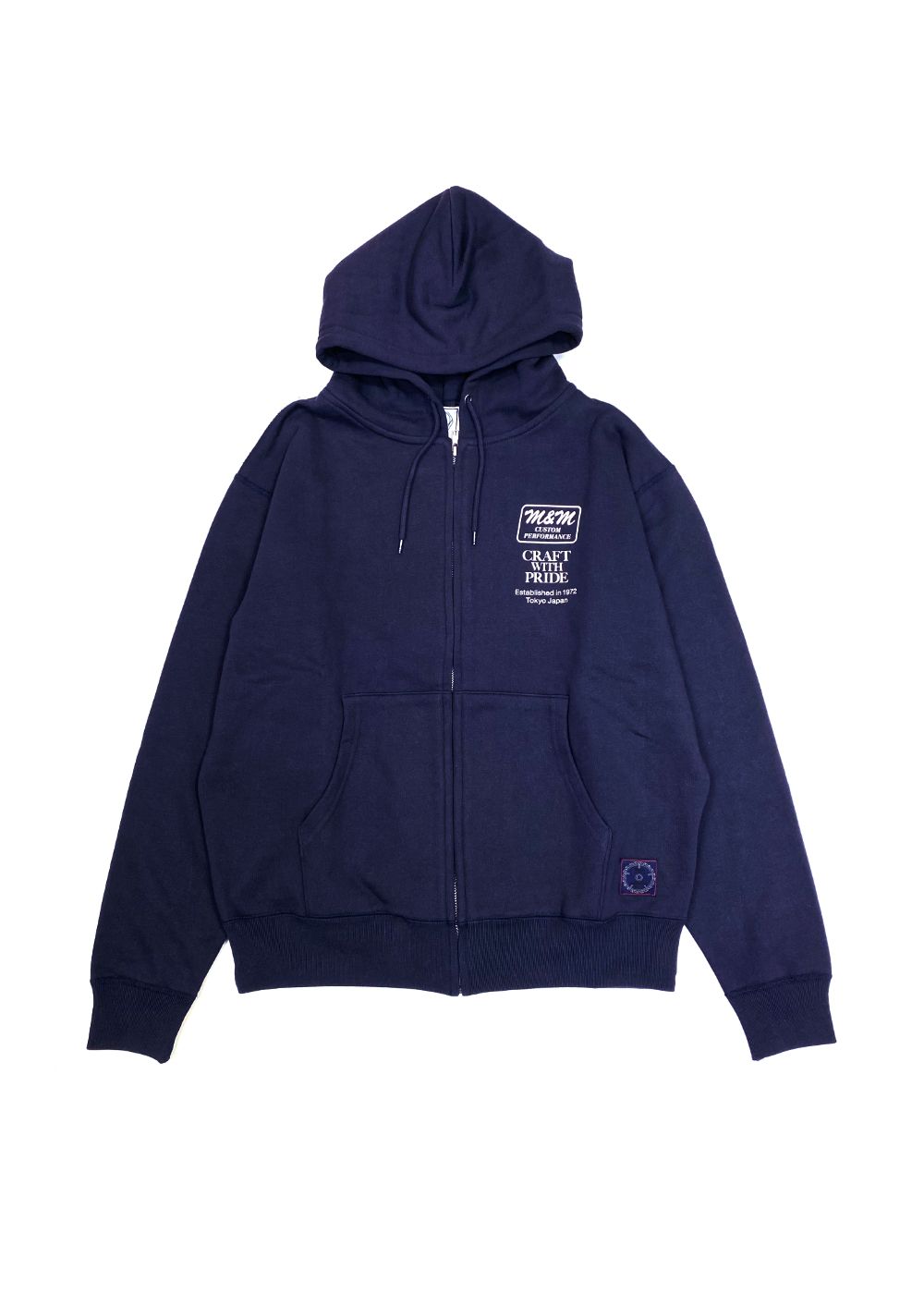 M&M CUSTOM PERFORMANCE - ZIP HOODIE (NAVY) / プリント スウェット
