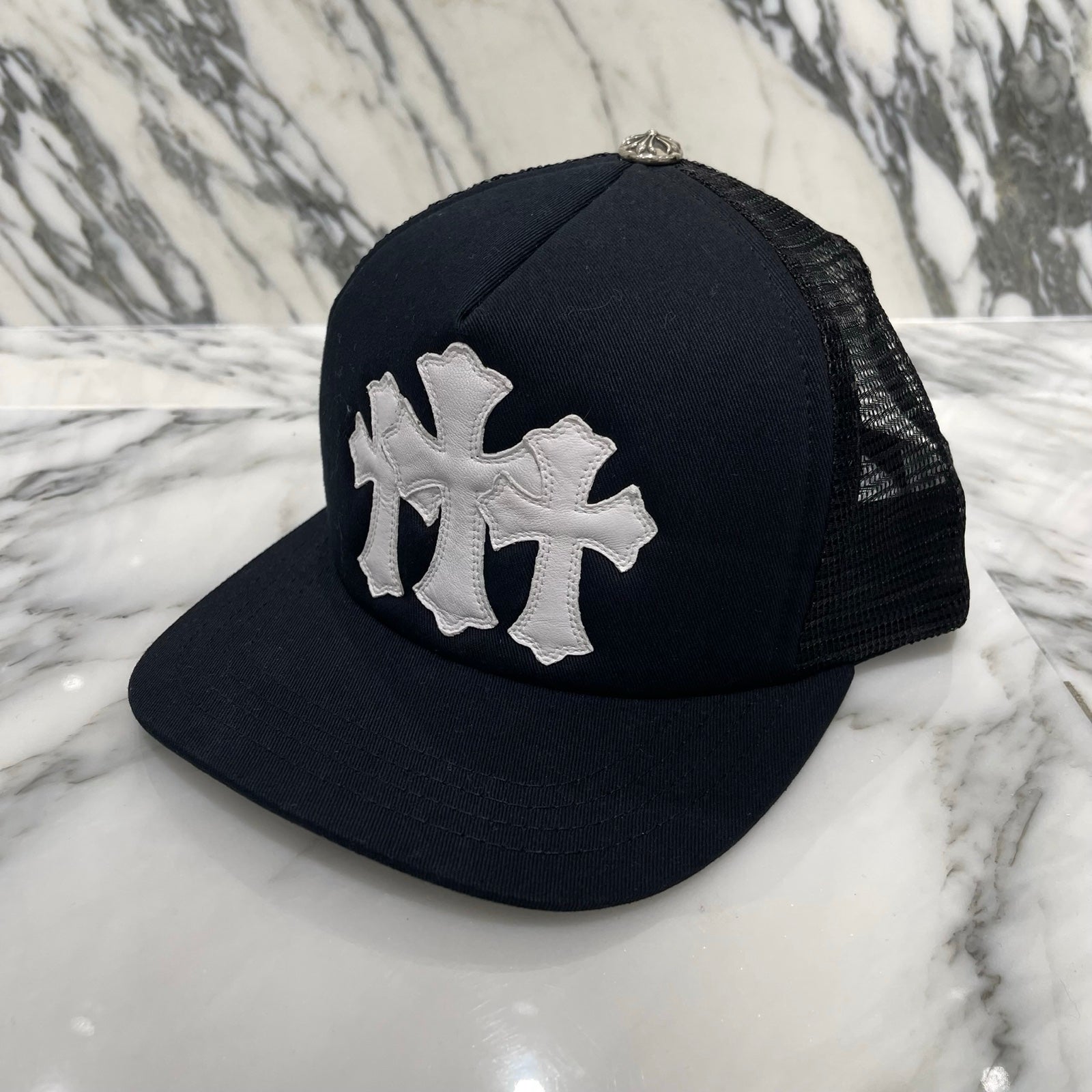 CHROME HEARTS Triple Cross Patch Trucker Cap ONE SIZE（53-60