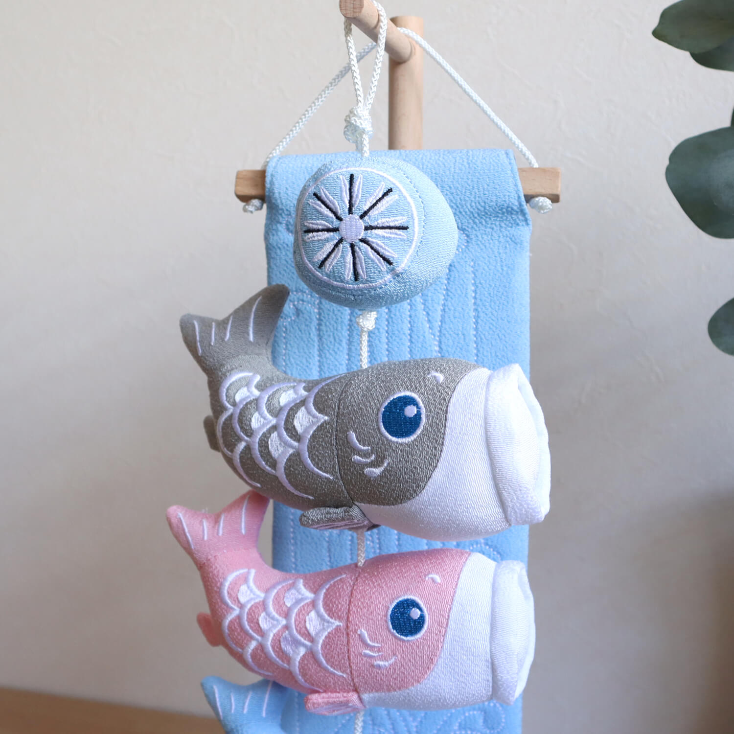 新作 鯉の滝登り ナチュラル ブルー 増村人形店 鯉のぼり 五月人形