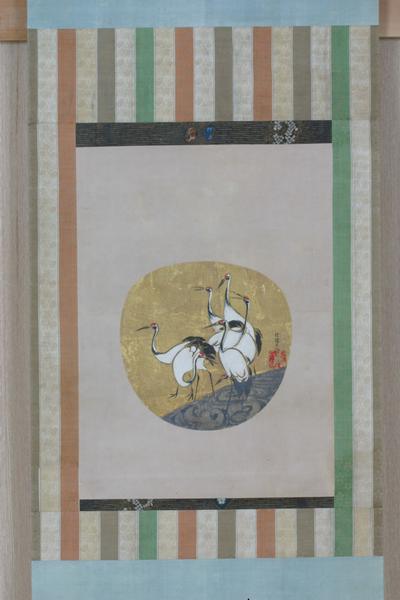 群鶴流水図（尾形光琳筆） - MIHO MUSEUM