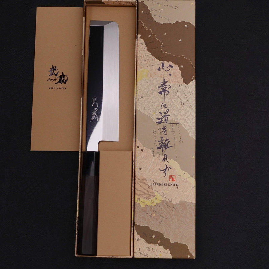 薄刃(関東) 銀三本焼 鏡面 黒檀水牛柄 180mm – MUSASHI
