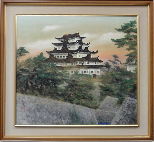 名古屋の画家浅見香城の風景画紙本日本画(まくり）全8枚売り、本物