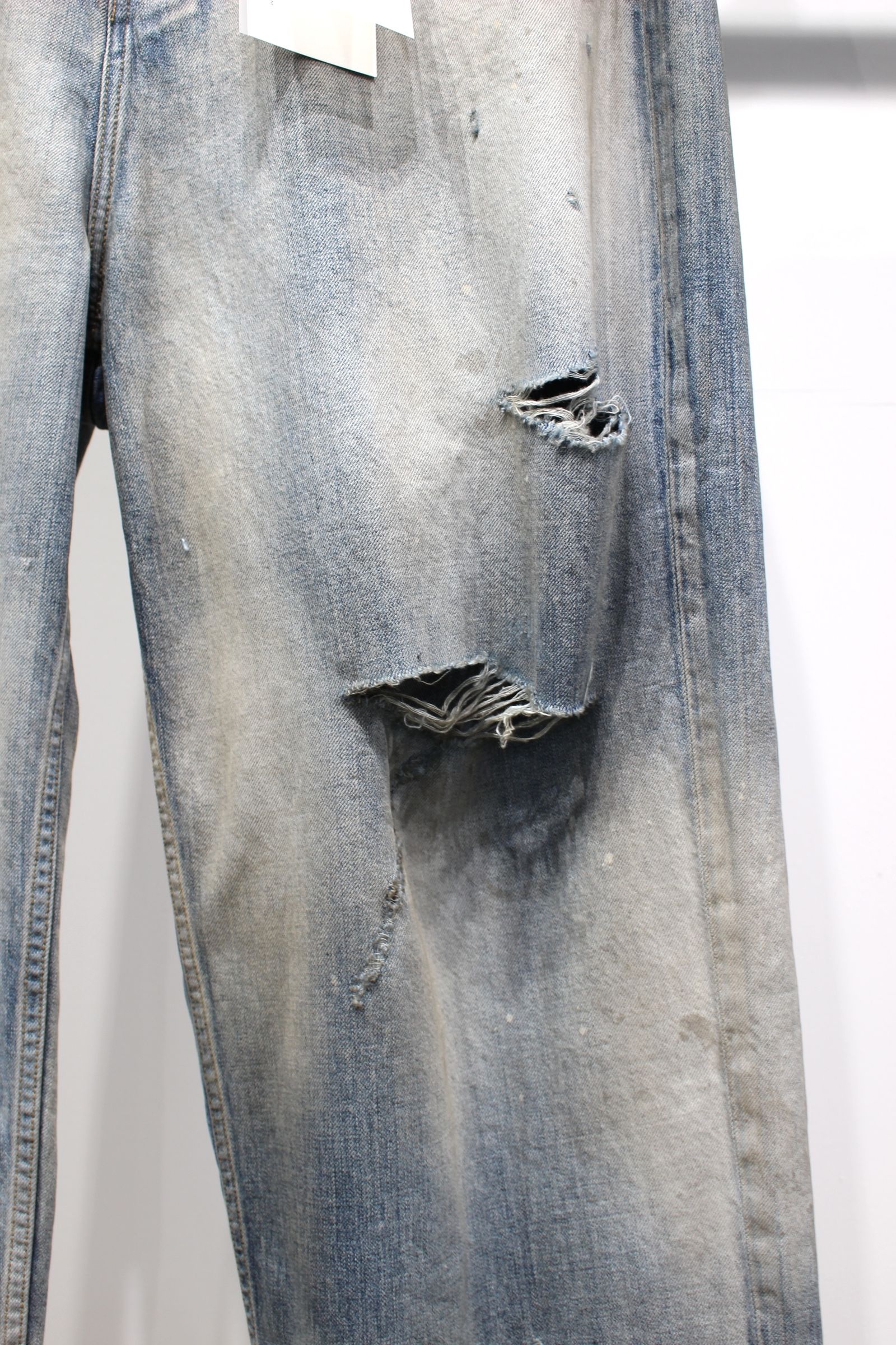 ANCELLM - DAMAGE WIDE 5P DENIM PANTS | INDIGO | ダメージデニム