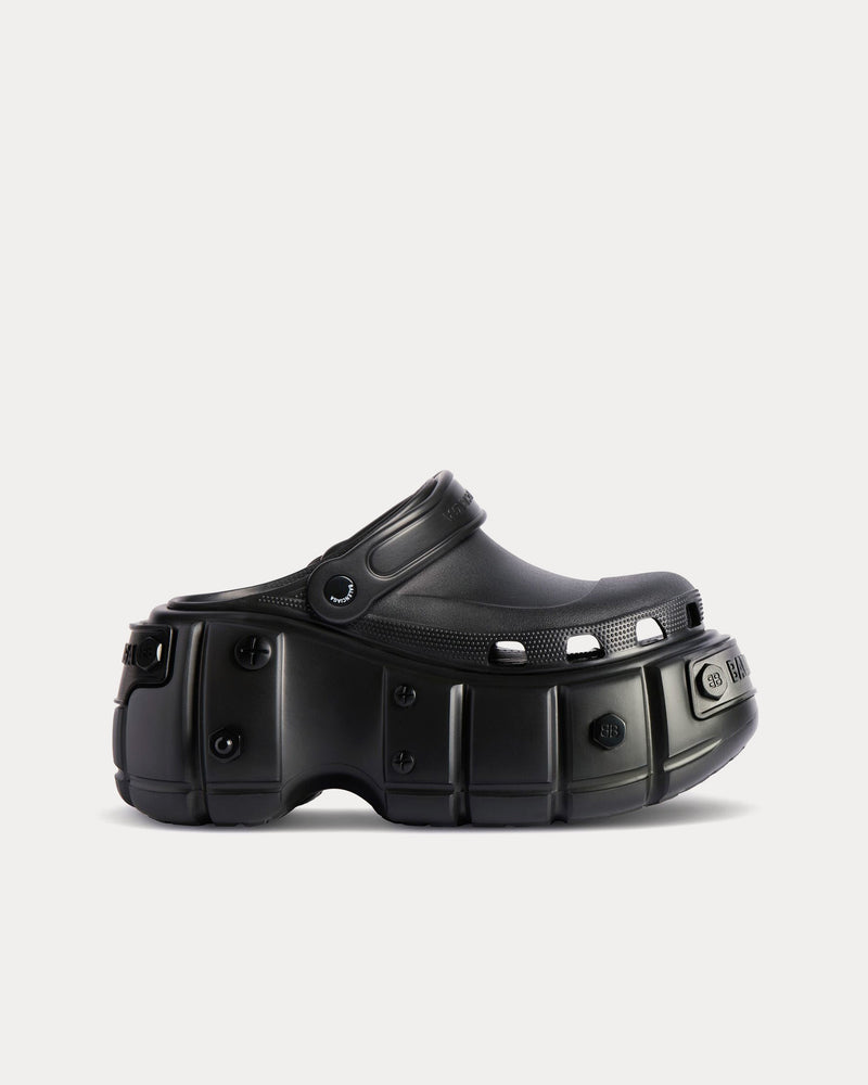 Balenciaga x Crocs Women's HardCrocs™ Rubber Black Mules