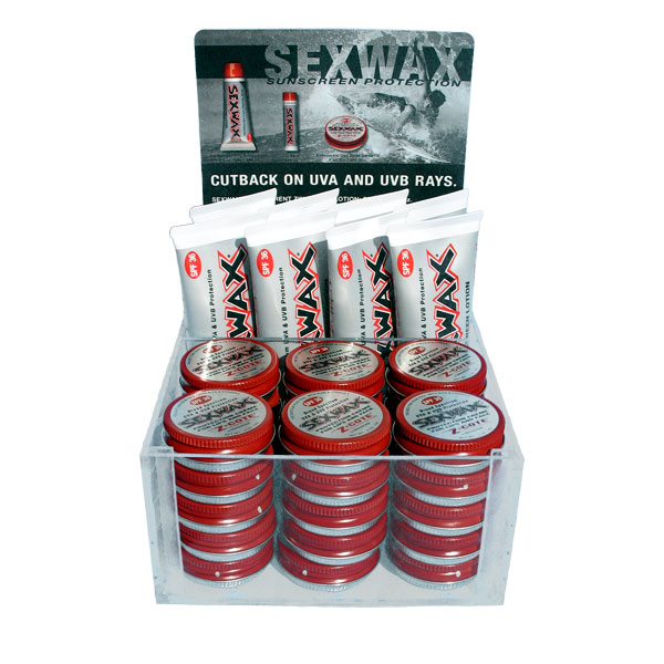 Sexwax Acrylic Sunscreen Displays | SPD | Mr. Zog's Surfboard Wax