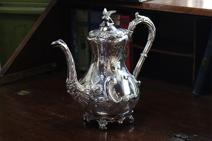 アンティークシルバープレートティーポットvictorian アンティーク食器