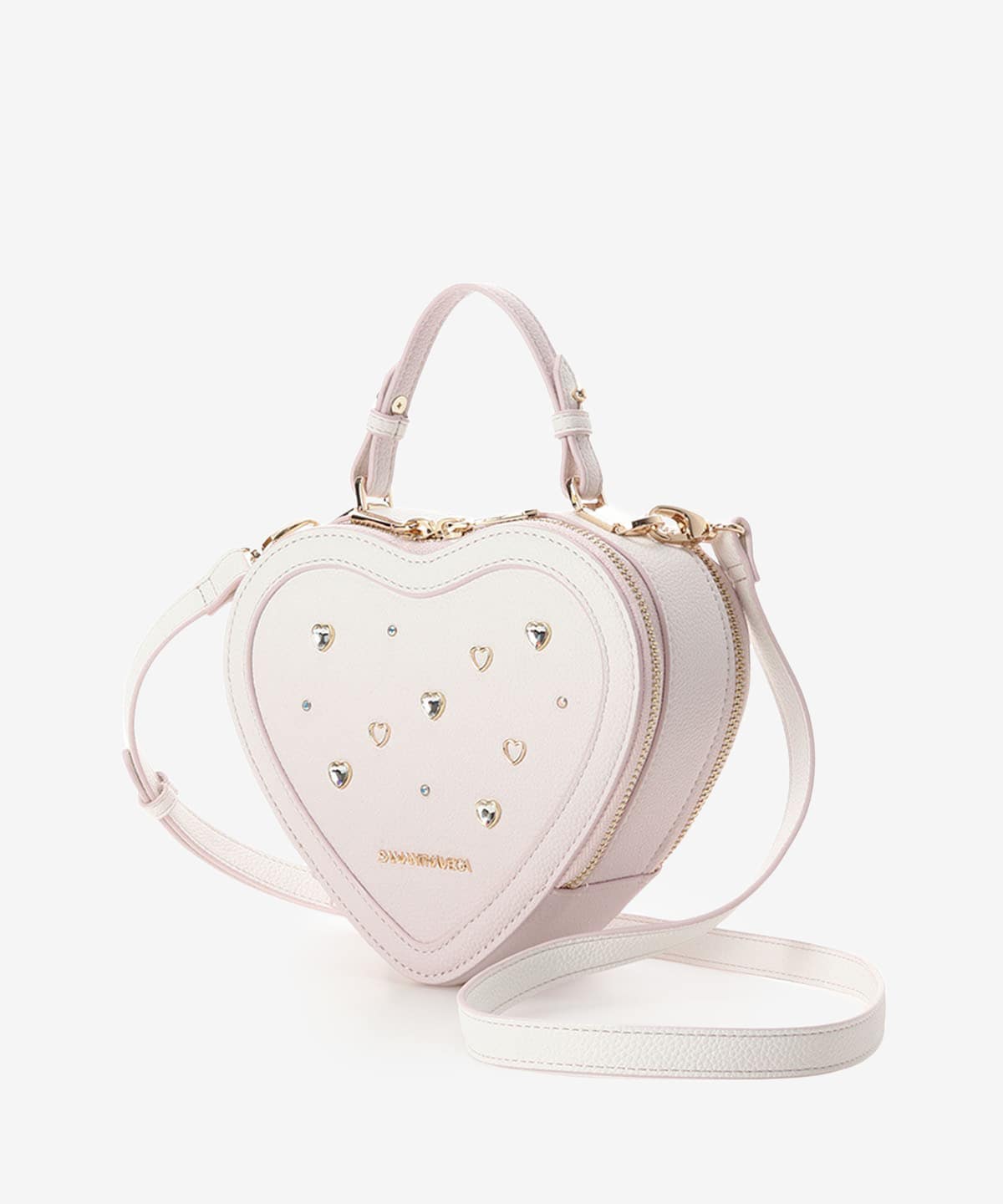 グラデーションビジューハート型ショルダーバッグ(FREE ピンク