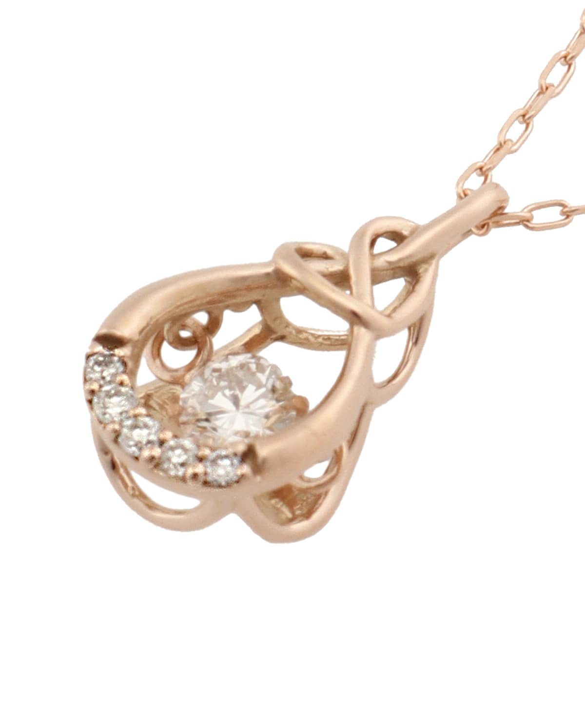 K18 PG Love Knot スウィングルネックレス(40cm K18 SPG(PG