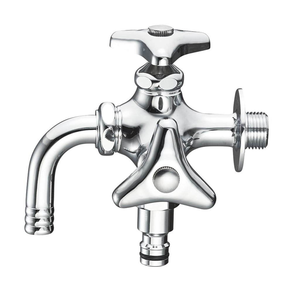 散水用二口横水栓（固定コマ仕様） | 商品のご案内 | SANEI｜デザイン