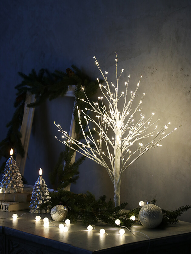 ブランチツインクルライトツリースタンドホワイト60cm