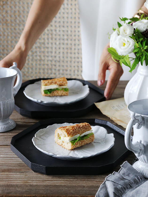 TSUM 六角盆 オリジナル 26x24cm ブラック