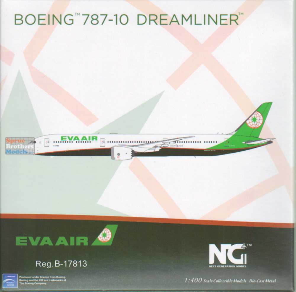 NGM56021 1:400 NG Model EVA Air B787-10 Reg #B-17813 (pre-painted