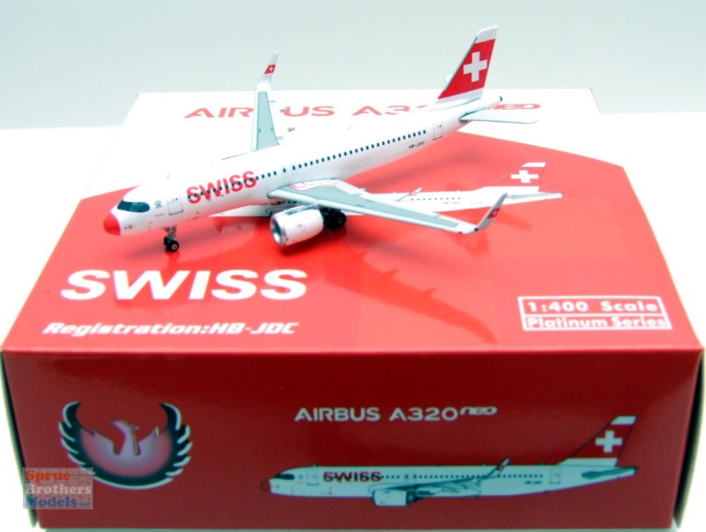 PHX11784 1:400 Phoenix Model Swiss Airbus A320neo Reg #HB-JDC (pre