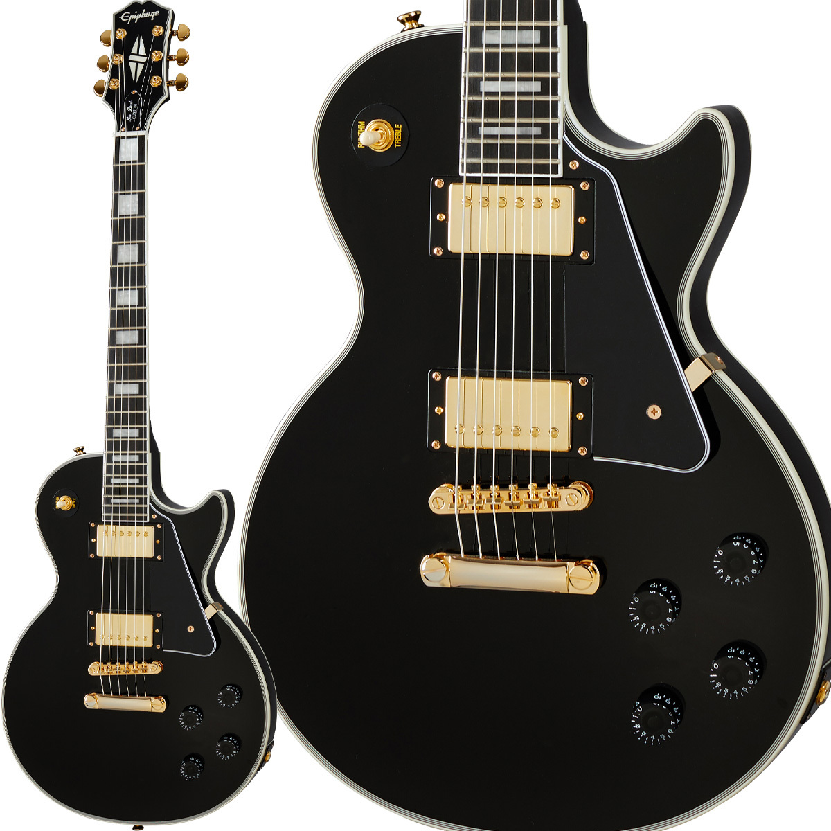黒いレスポールカスタム】Epiphone Les Paul Custom Ebony エレキ