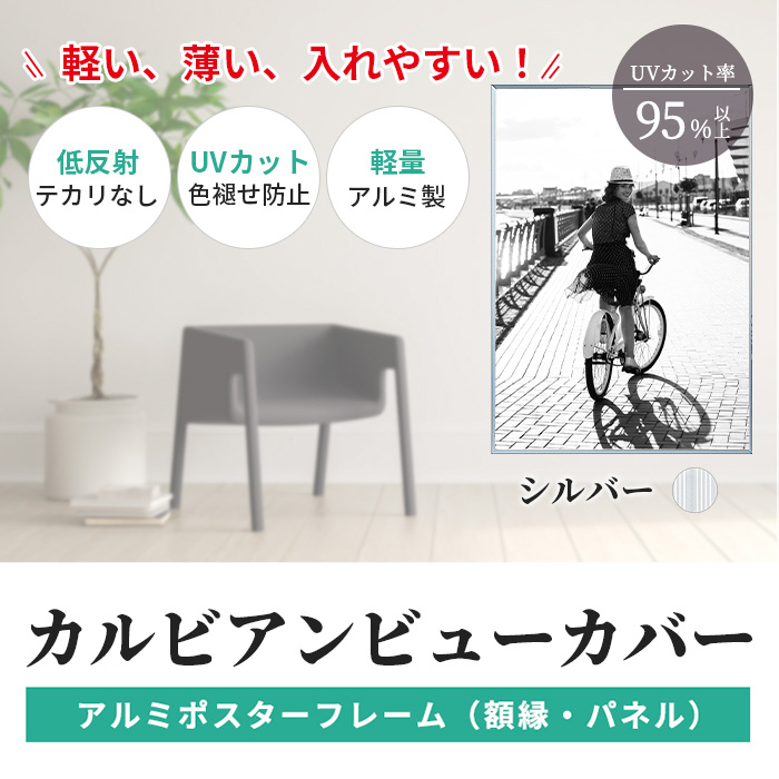 UVカット 低反射 アルミ ポスター フレーム B2 サイズ カルビアン