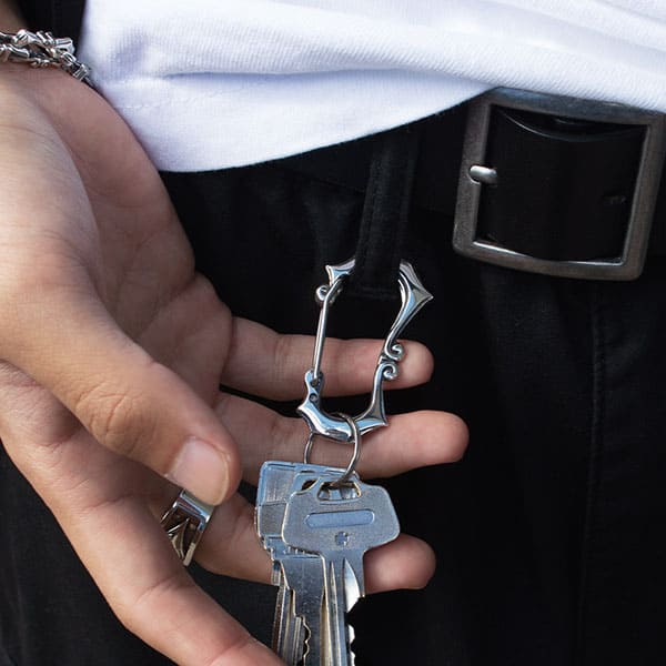 送料無料 カラビナフック キーホルダー シルバー D.four ディーフォー