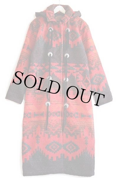 90s USA製 Woolrichウールリッチ ネイティブ柄 ロング ウール