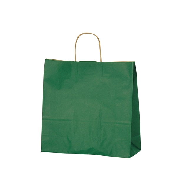 手提げ紙袋 カラークラフト グリーン 幅21×奥行12×高さ25cm