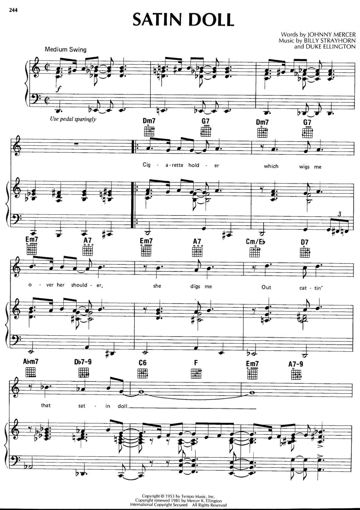 ☆ Satin Doll ( 楽譜) - PDF無料ピアノ譜 gakufu | POPPIANO.ORG ☆