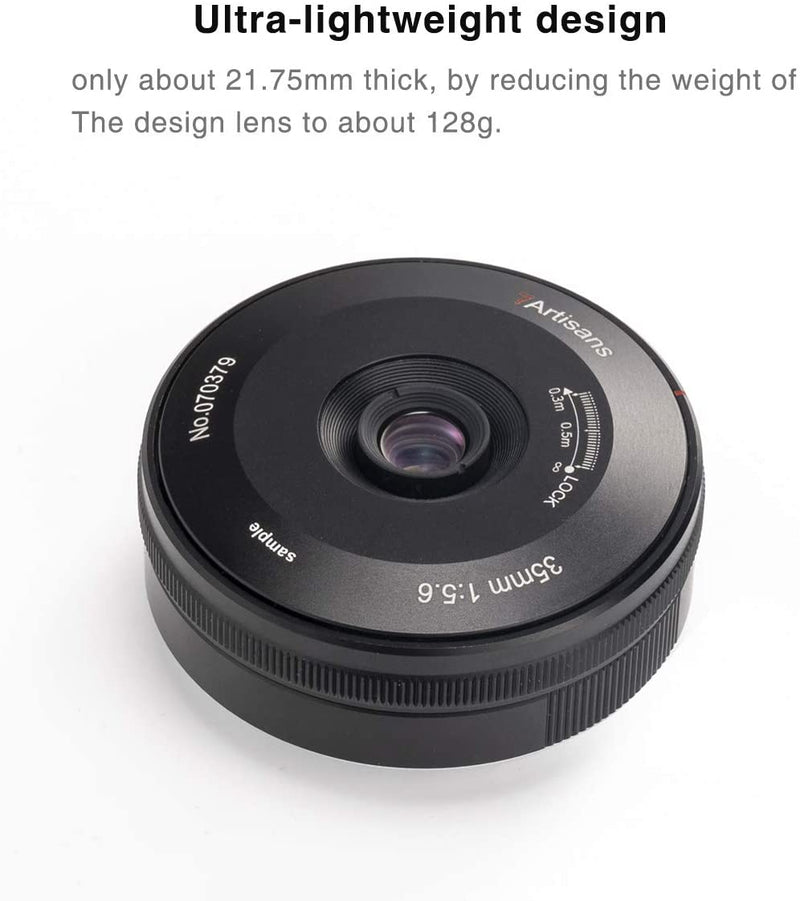 7artisans 35mm F5.6 Full-Frame Manual-Focus Pancake Lens for Sony