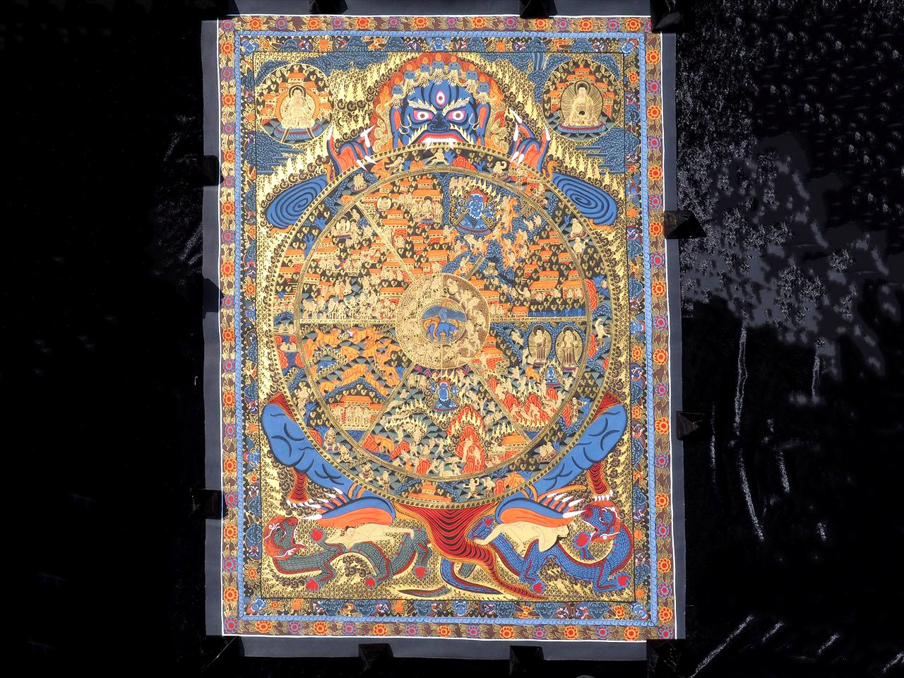 ◇現地より直送！職人による肉筆◇貴重な本物・曼荼羅（マンダラ