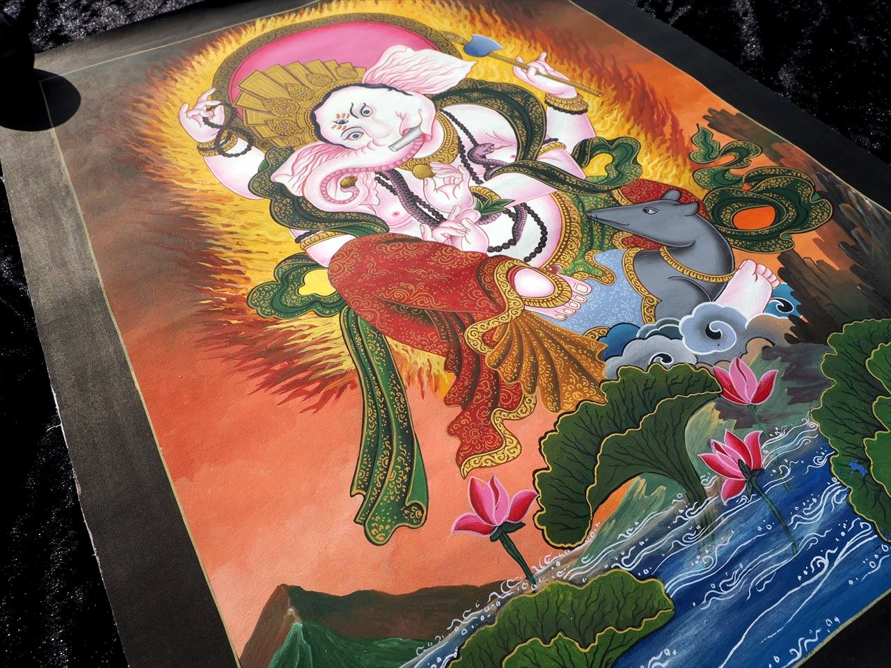 ◇現地より直送！職人による肉筆◇貴重な本物・曼荼羅（マンダラ