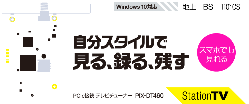 PCIe接続 テレビチューナー PIX-DT460 | 株式会社ピクセラ