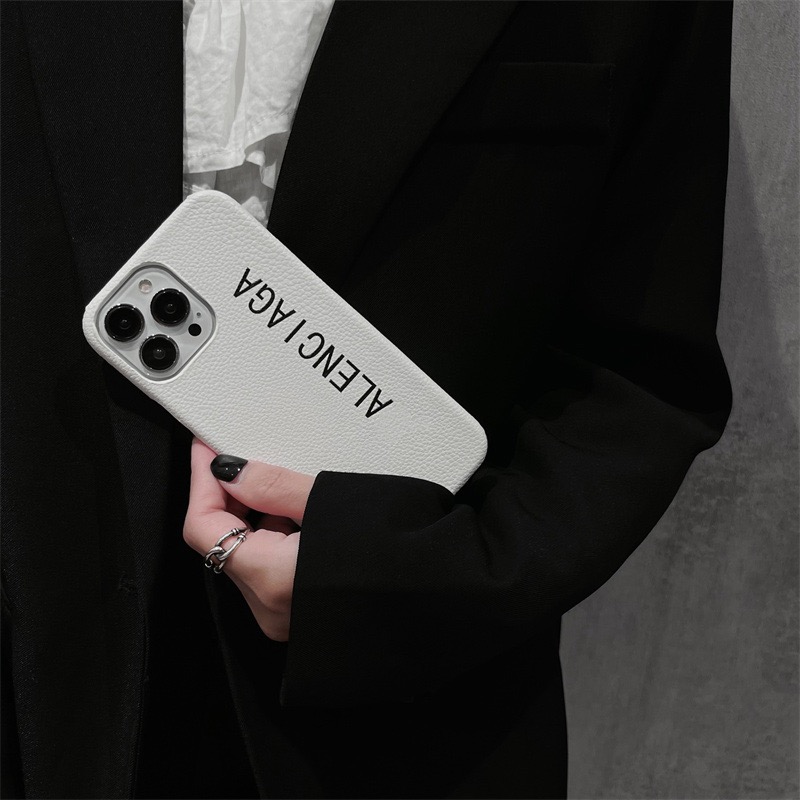 バレンシアガ iphone13/13proケース レザー BALENCIAGAロゴ iphone携帯