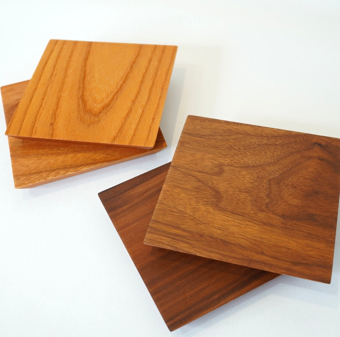 不要になった家具の木材から作った 折敷 【S 2枚セット】お盆 トレイ