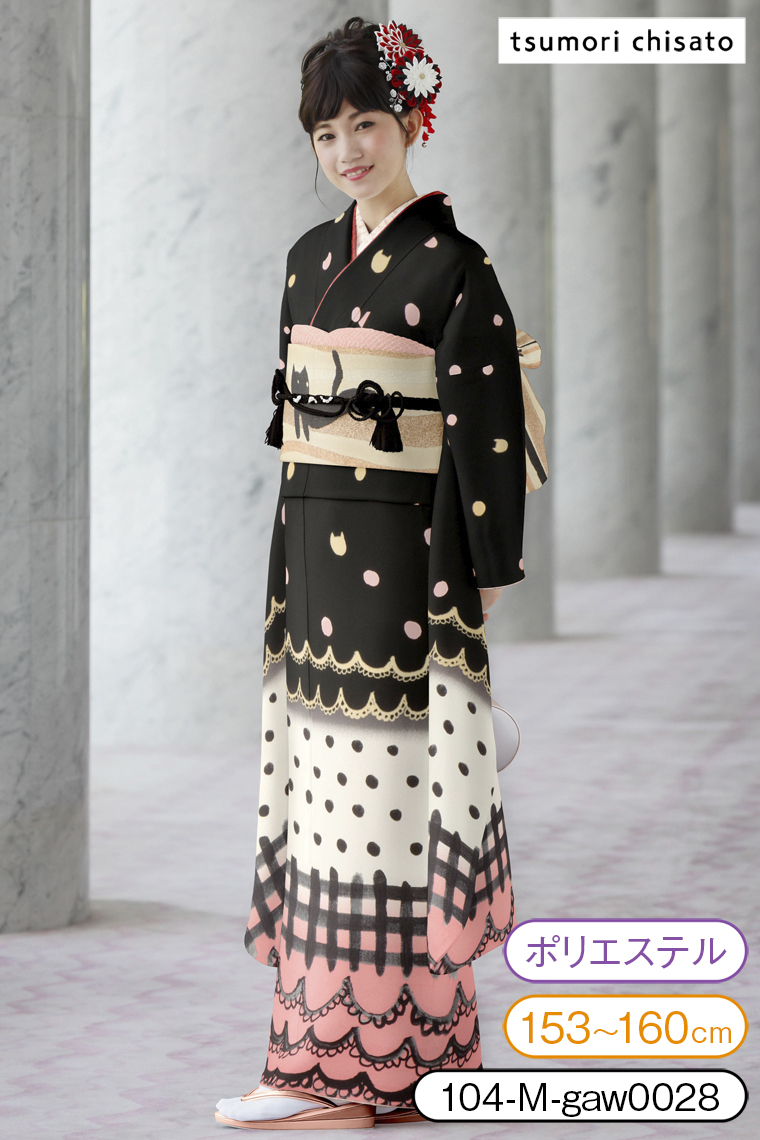 振袖レンタル 振袖Mサイズ ブランド：tsumori chisato レース柄に水玉