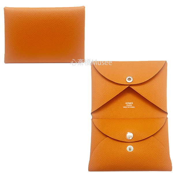 ≪新品≫エルメス カードケース カルヴィ デュオ オレンジ エプソン