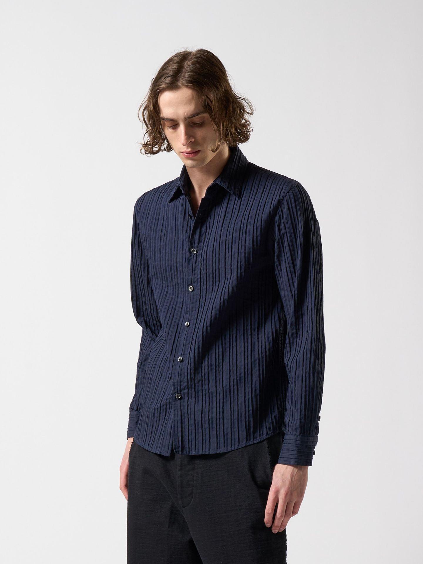 wjk - 【予約品】 stripe shirt / ストライプシャツ / ネイビー | BRYAN