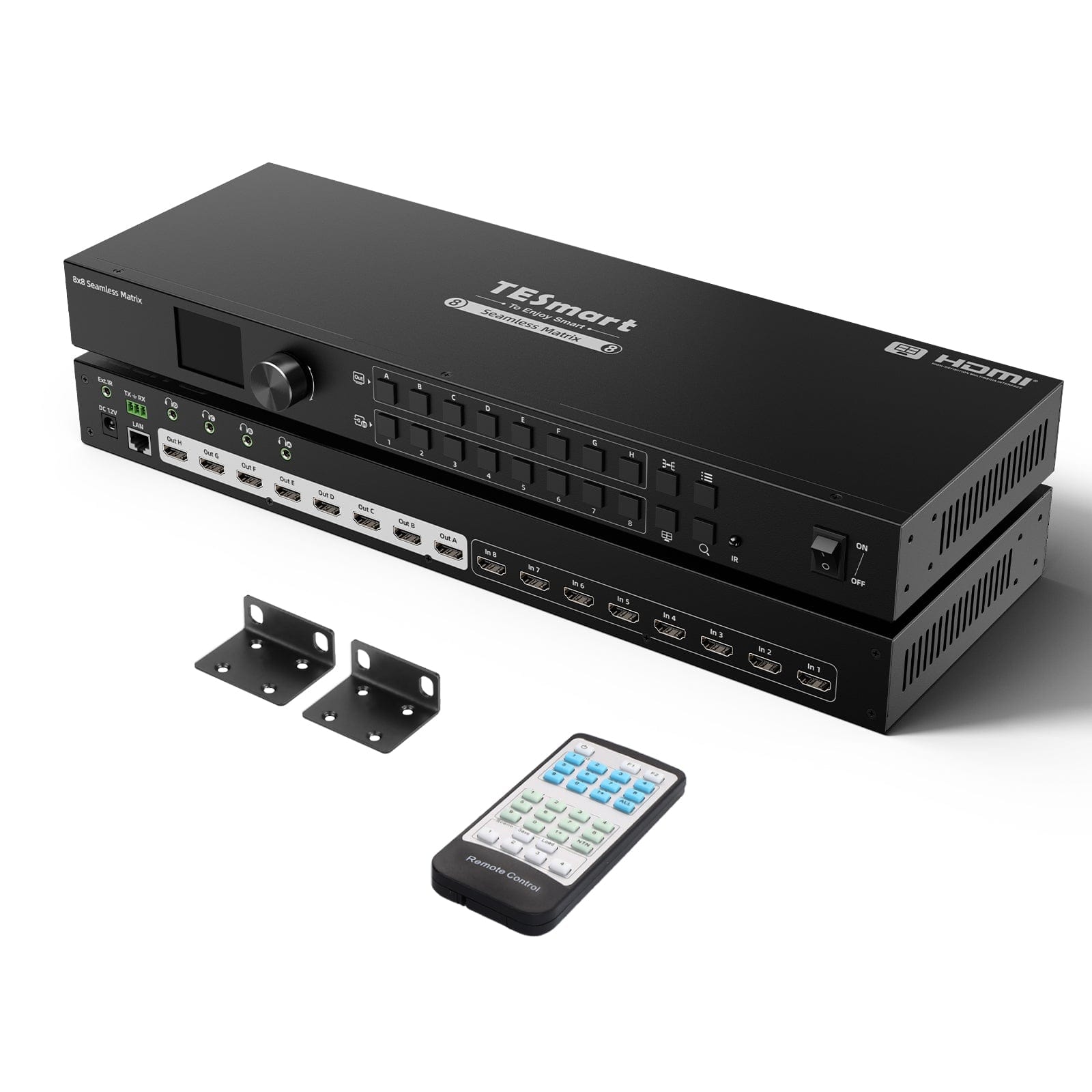 8x8 HDMI Seamless Matrix Switch 1920x1080@60Hz Quad-View w/LCD