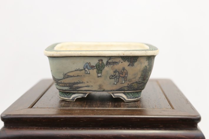 大助 高級盆栽鉢 A3637☆陶器鉢 ミニ盆栽 小品盆栽☆「送料無料」浦部