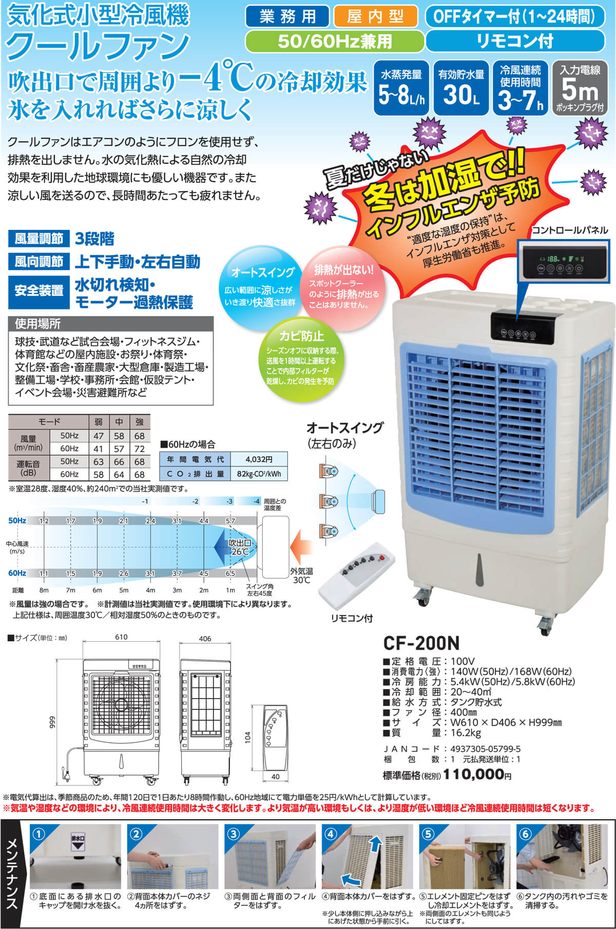 日動 CF-200N 気化式冷風機 クールファン ウエダ金物【公式サイト】