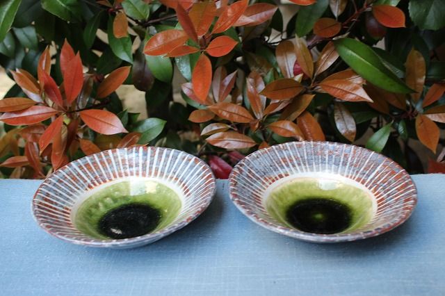 岐阜県土岐市の中垣連次さんの志野織部十草5寸反鉢 鼠7 うつわ家膳