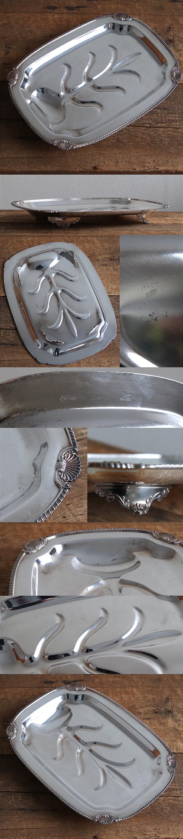 イギリス アンティーク シルバープレートトレイ/銀メッキ/トレー/盛皿