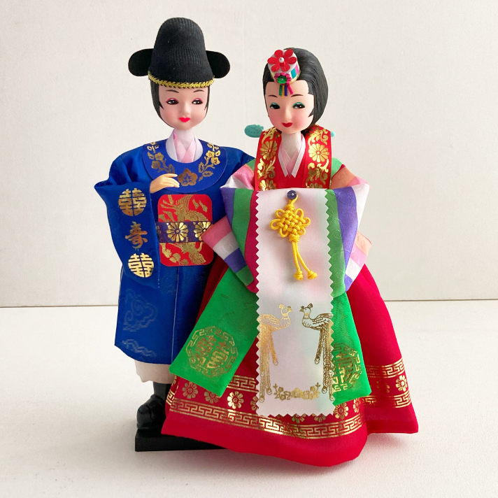 韓国民芸品 韓服人形〈花嫁＆花婿セット〉 伝統婚礼を彩る置物 お土産